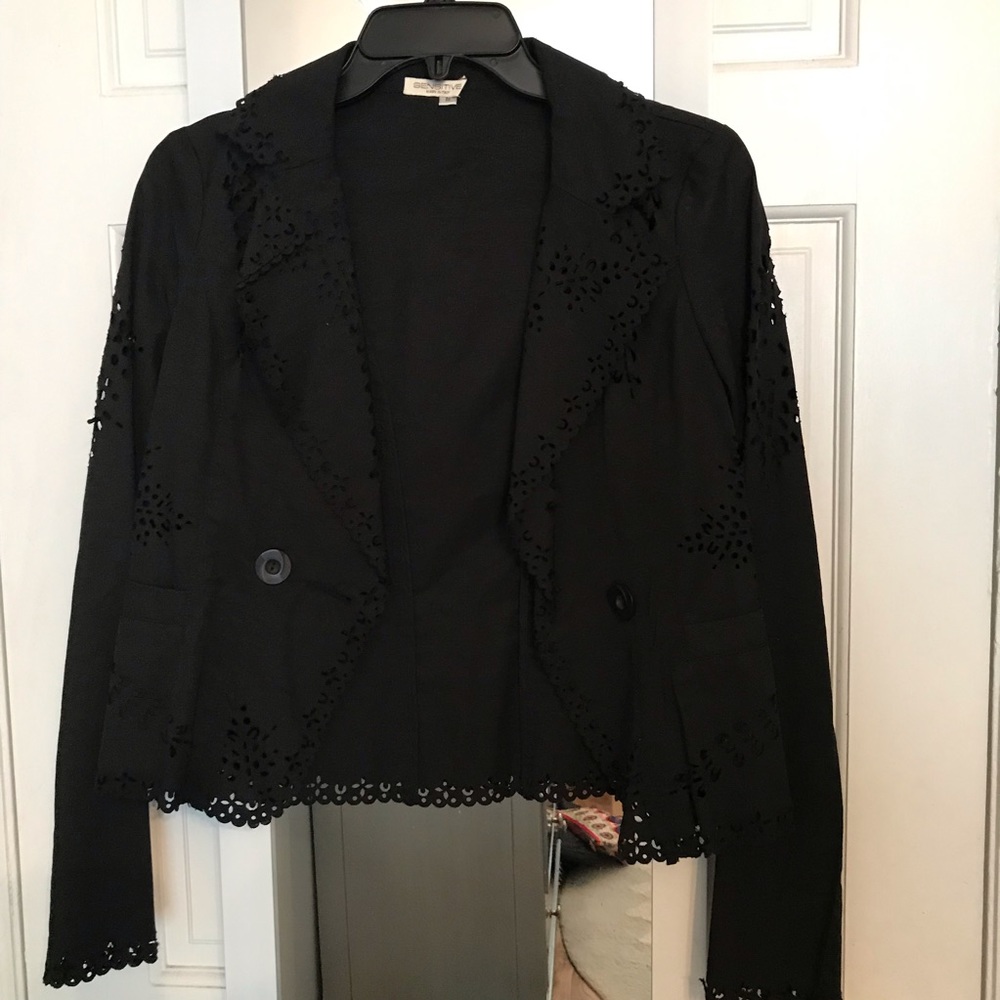 Black Eyelet Blazer
